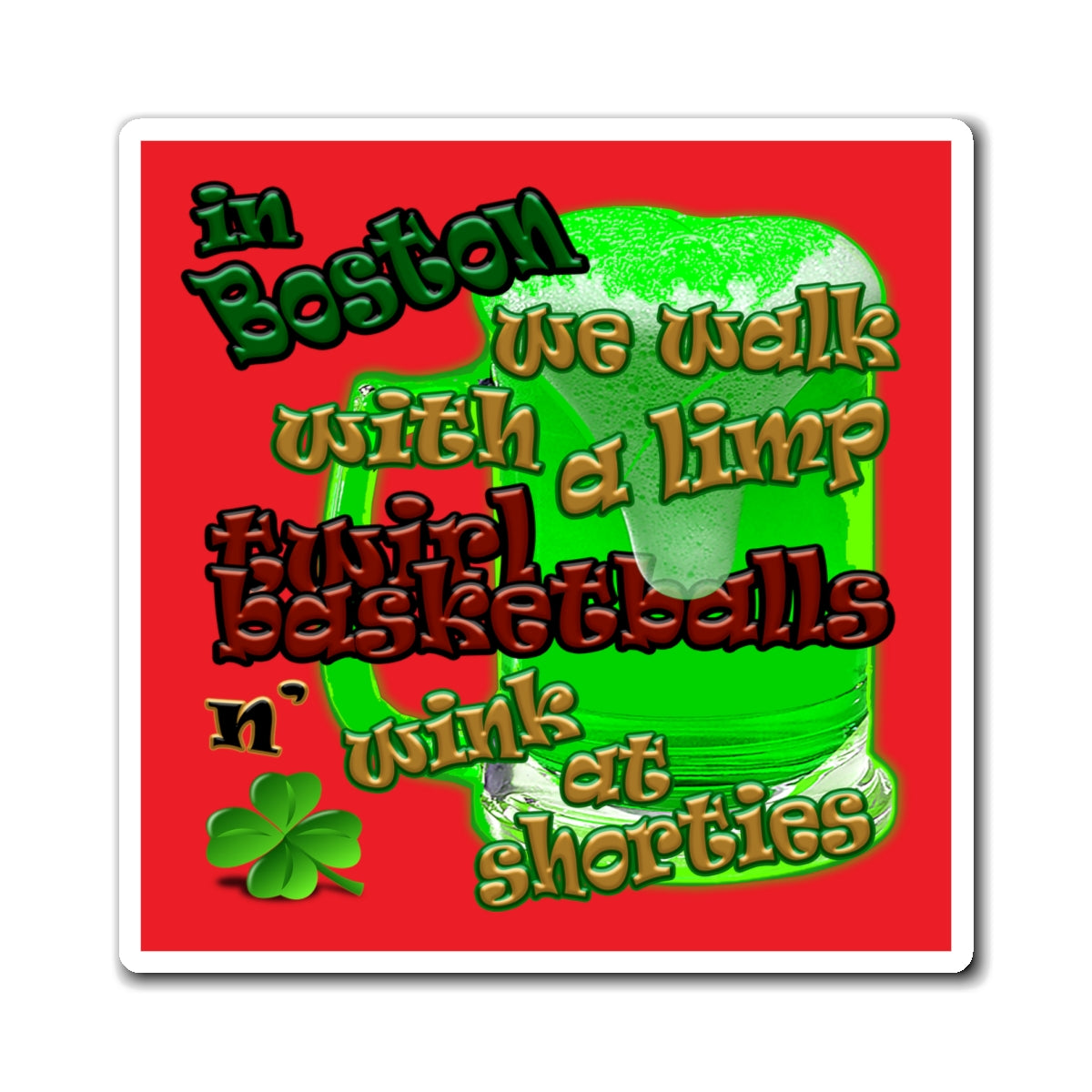 celtics logo - Magnets - (red)