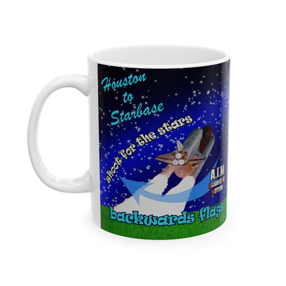 shoot for the stars - White Mug ('snoops' background)