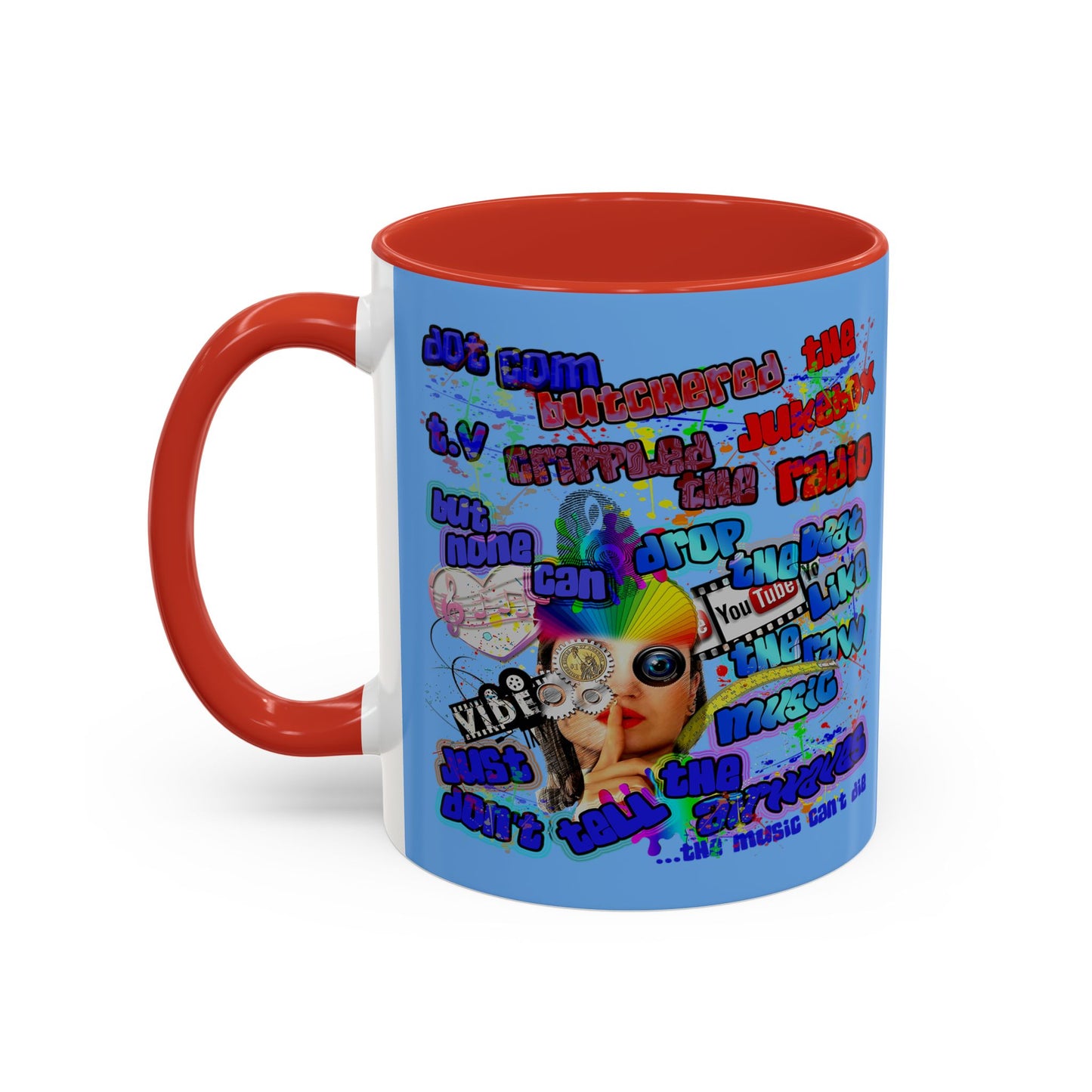 drop the beat - Accent Mug (light blue)