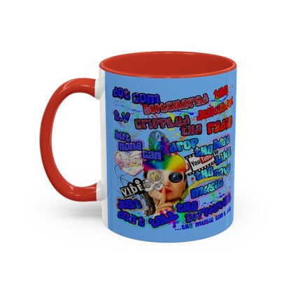 drop the beat - Accent Mug (light blue)