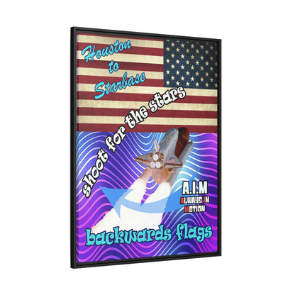 shoot for the stars - framed canvas art (purple wave)