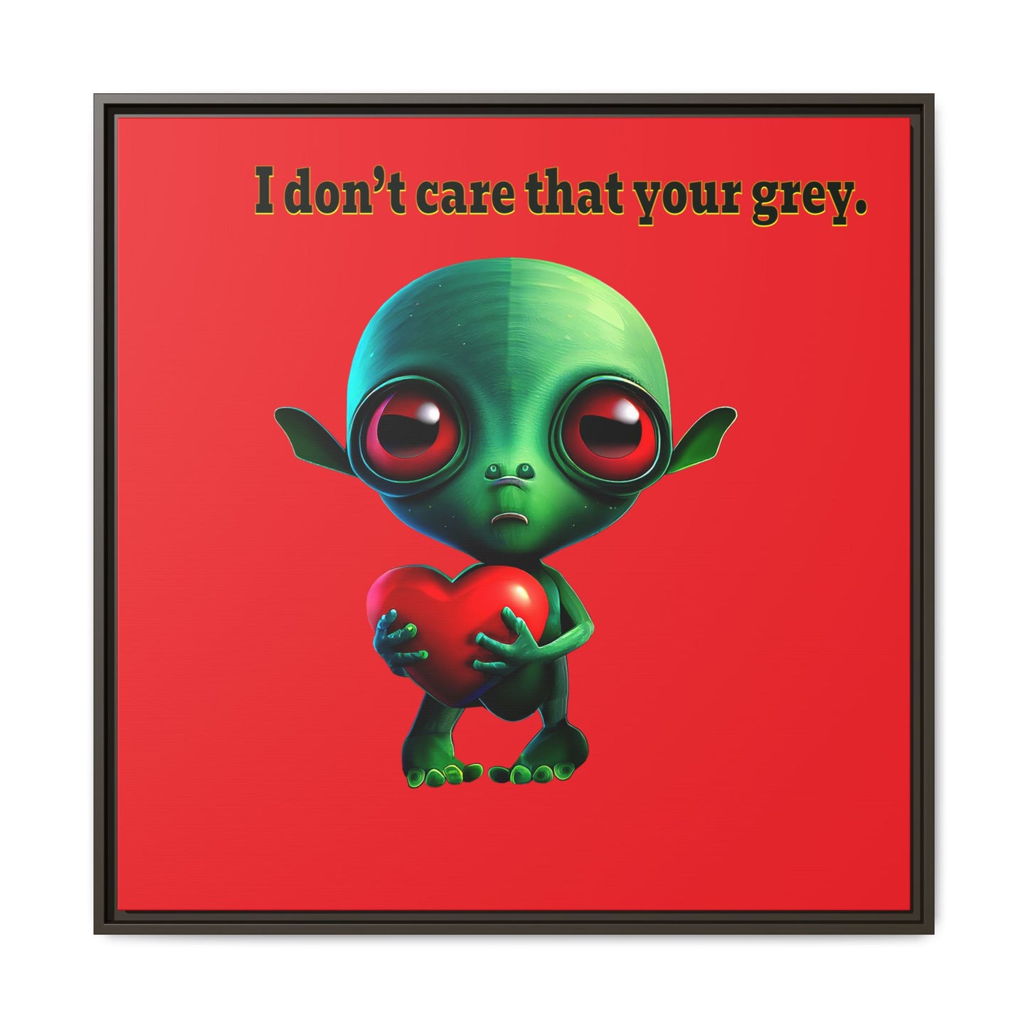 I don't care that your grey - framed canvas art (red)