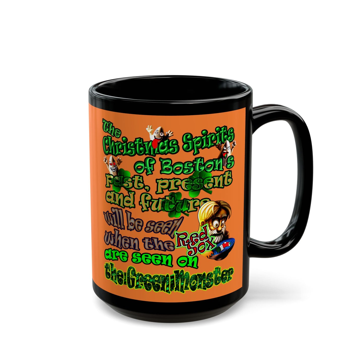 christmas spirits of boston - Black Mug (crusta)