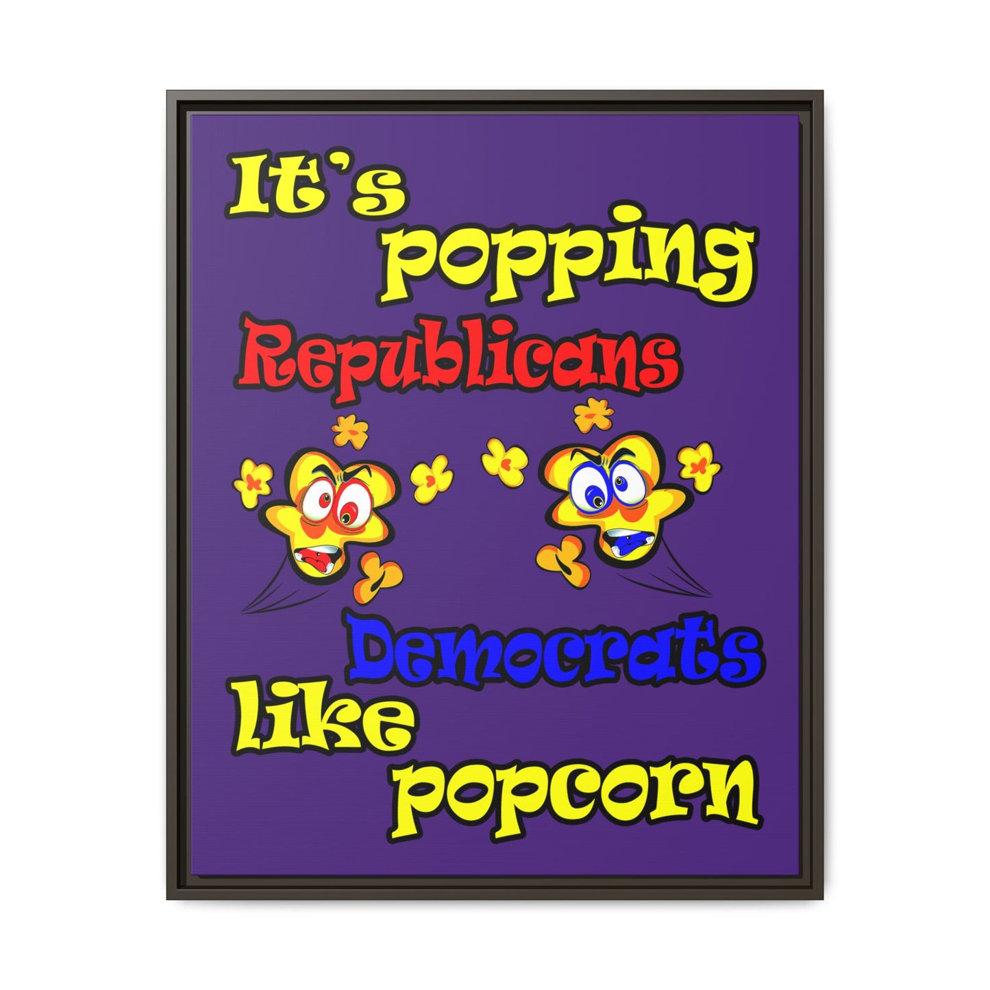popping like popcorn - framed canvas art (purple)