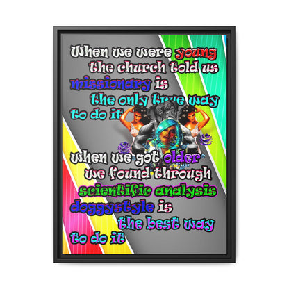 doggystyle - framed canvas art (rainbow split)