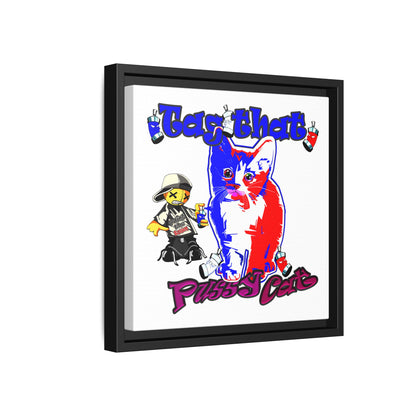 tag that - framed canvas art (white)