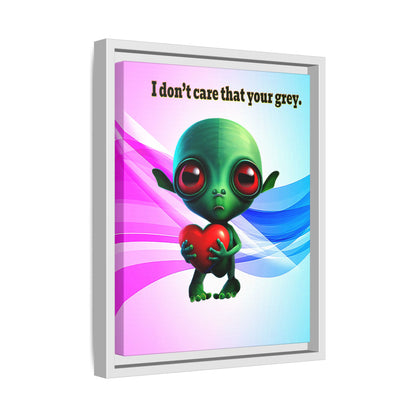I don't care that your grey - framed canvas art (light blue-pink wave)