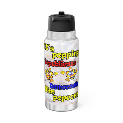 popping like popcorn - Gator Tumbler, 32oz  (white marble)