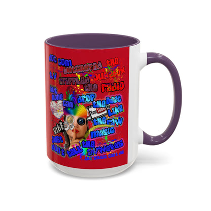drop the beat - Accent Mug (dark red)