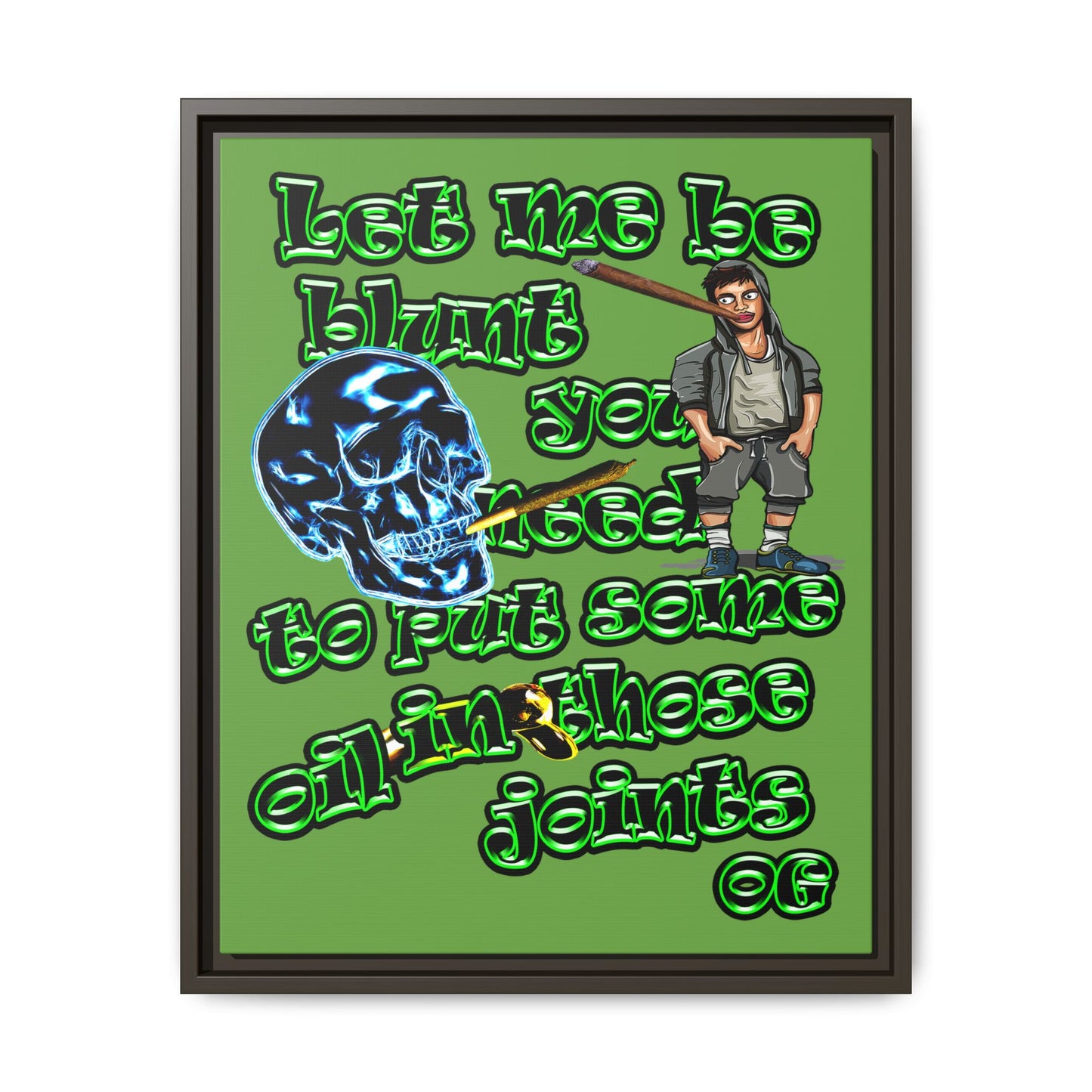 og - framed canvas art (green)