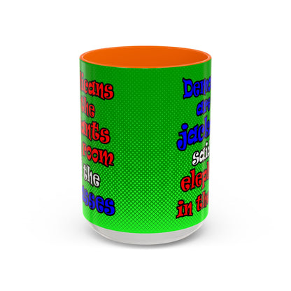 donkeys and elephants - Accent Mug (logo green)