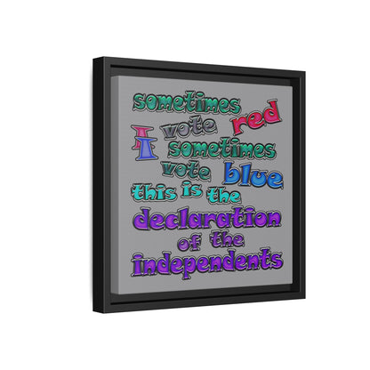 declaration of the independents - framed canvas art (grey)