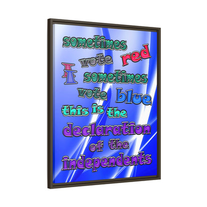 declaration of the independents - framed canvas art (blue-white wave)