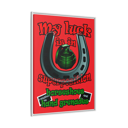 my luck - framed canvas art (red)