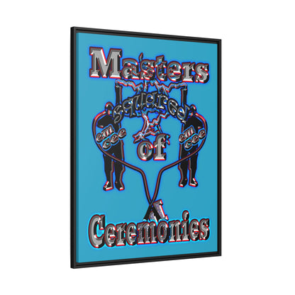 em cee squared - framed canvas art (turquoise)
