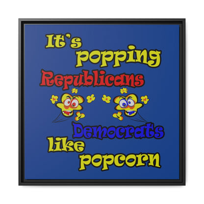 popping like popcorn - framed canvas art (dark blue)