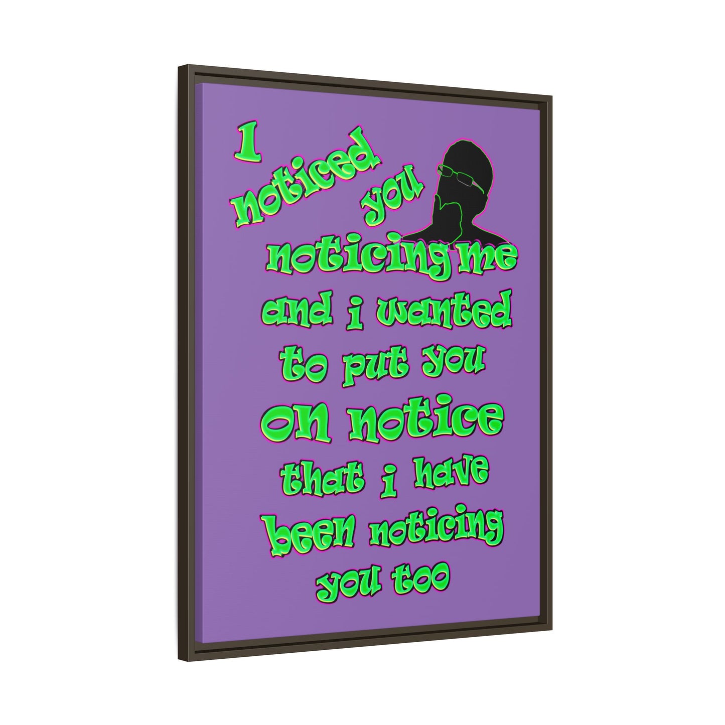 noticed you noticing - framed canvas art (light purple)