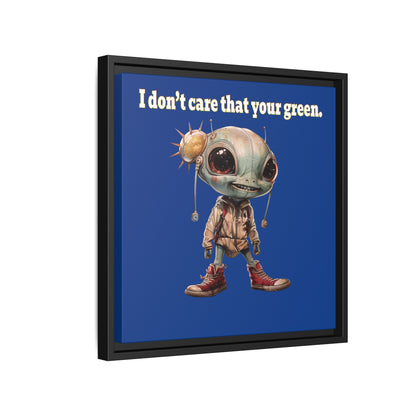 I don't care that your green - framed canvas art (dark blue)