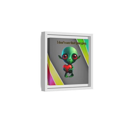 I don't care that your grey - framed canvas art (rainbow split)