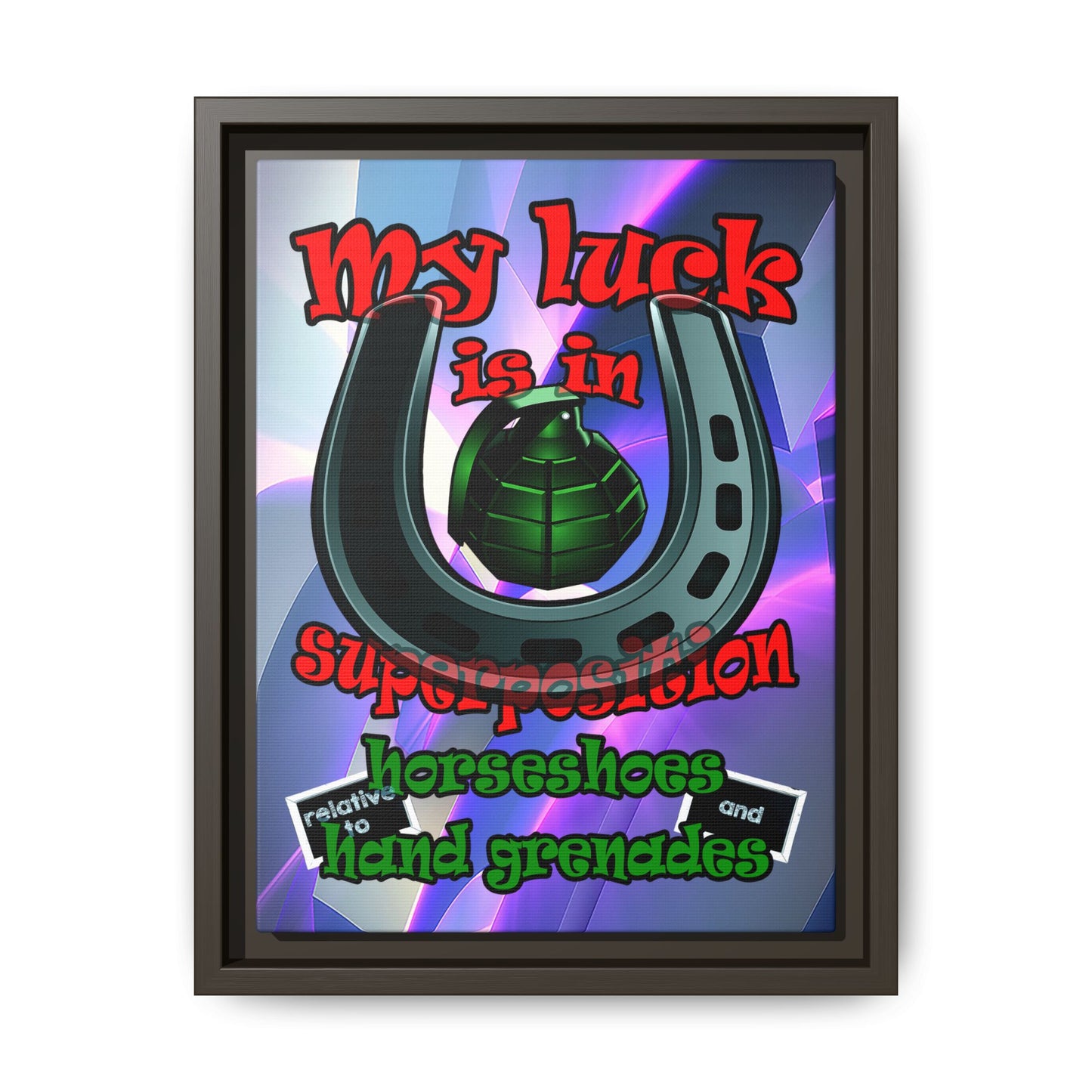 my luck - framed canvas art (grey-pink wave)