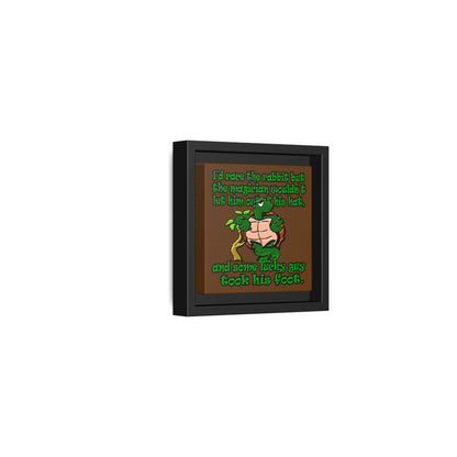 turtle race - framed canvas art (brown)