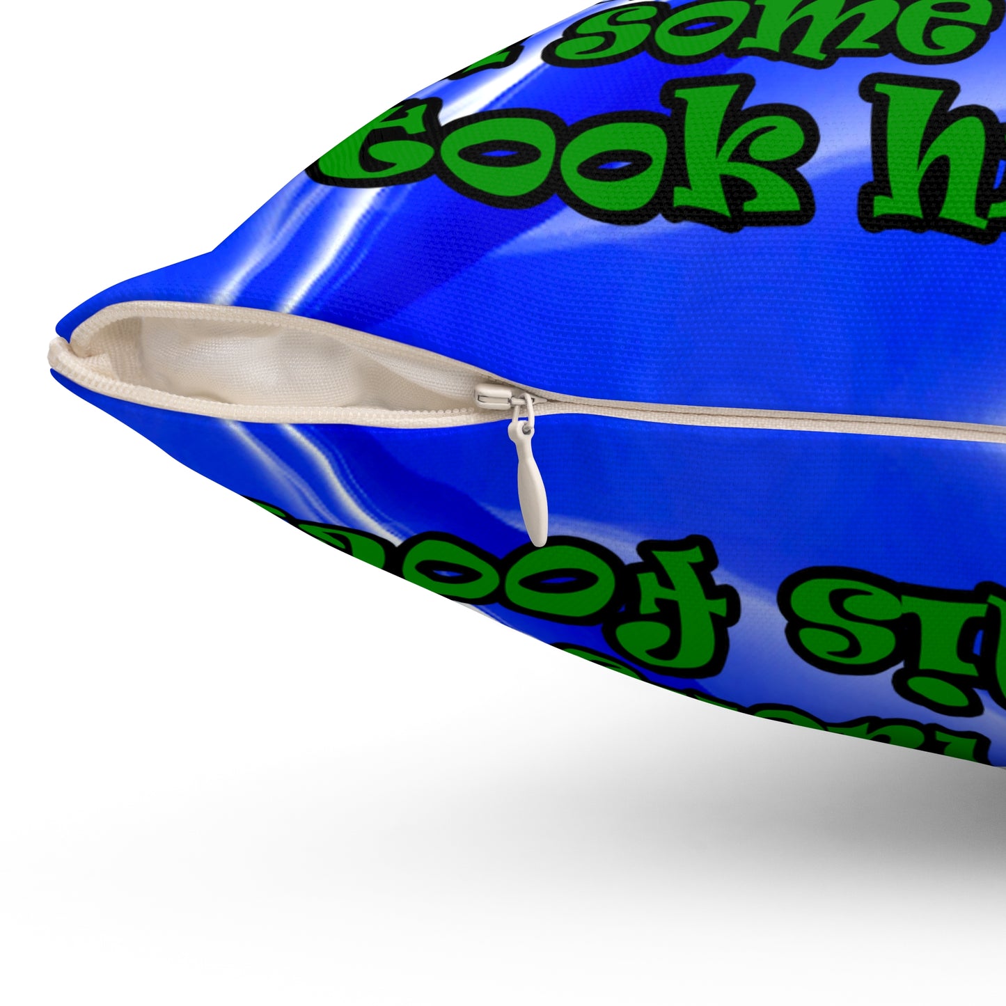 turtle race - Spun Polyester Square Pillow - (blue-white wave)