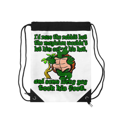 turtle race - Drawstring Bag (white)