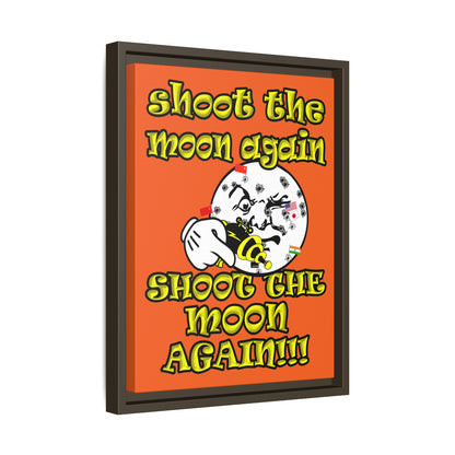 shoot the moon again - framed canvas art (orange)