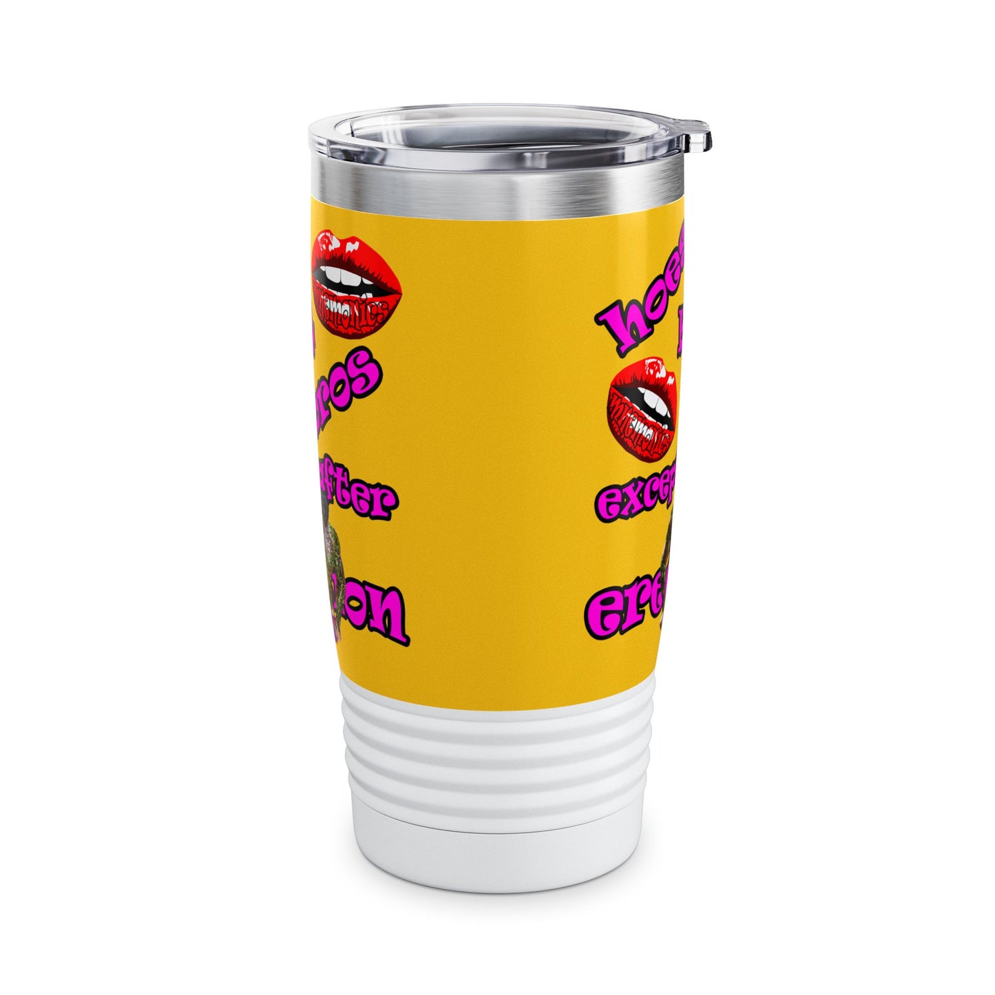 hoes b4 bros - Ringneck Tumbler, 20oz (yellow)
