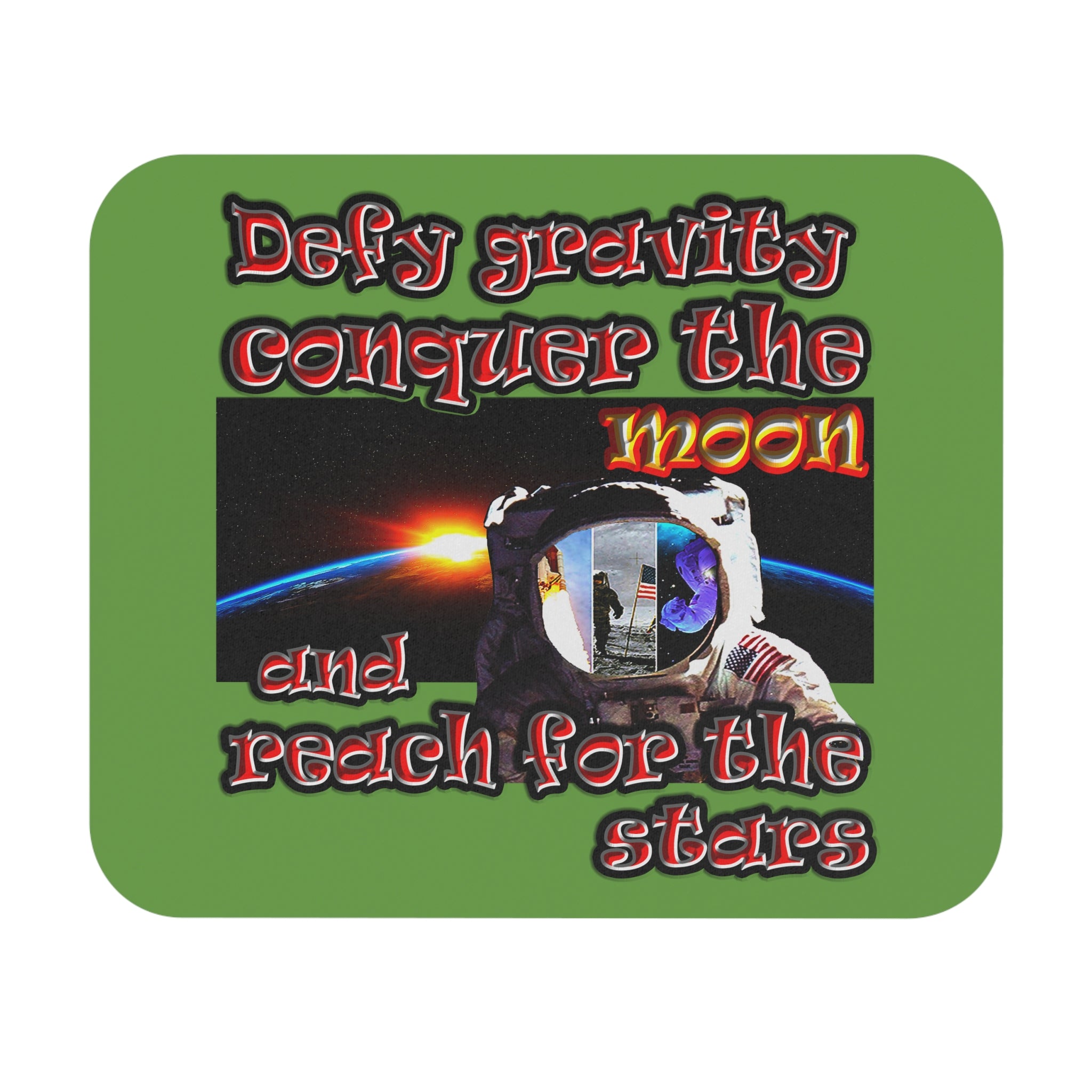 defy conquer reach - Mouse Pad (Rectangle) (green)