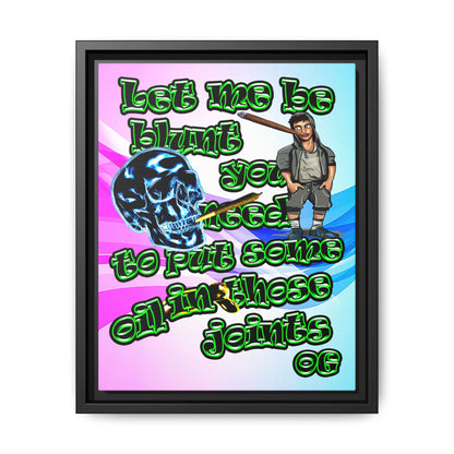 og - framed canvas art (light blue-pink wave)