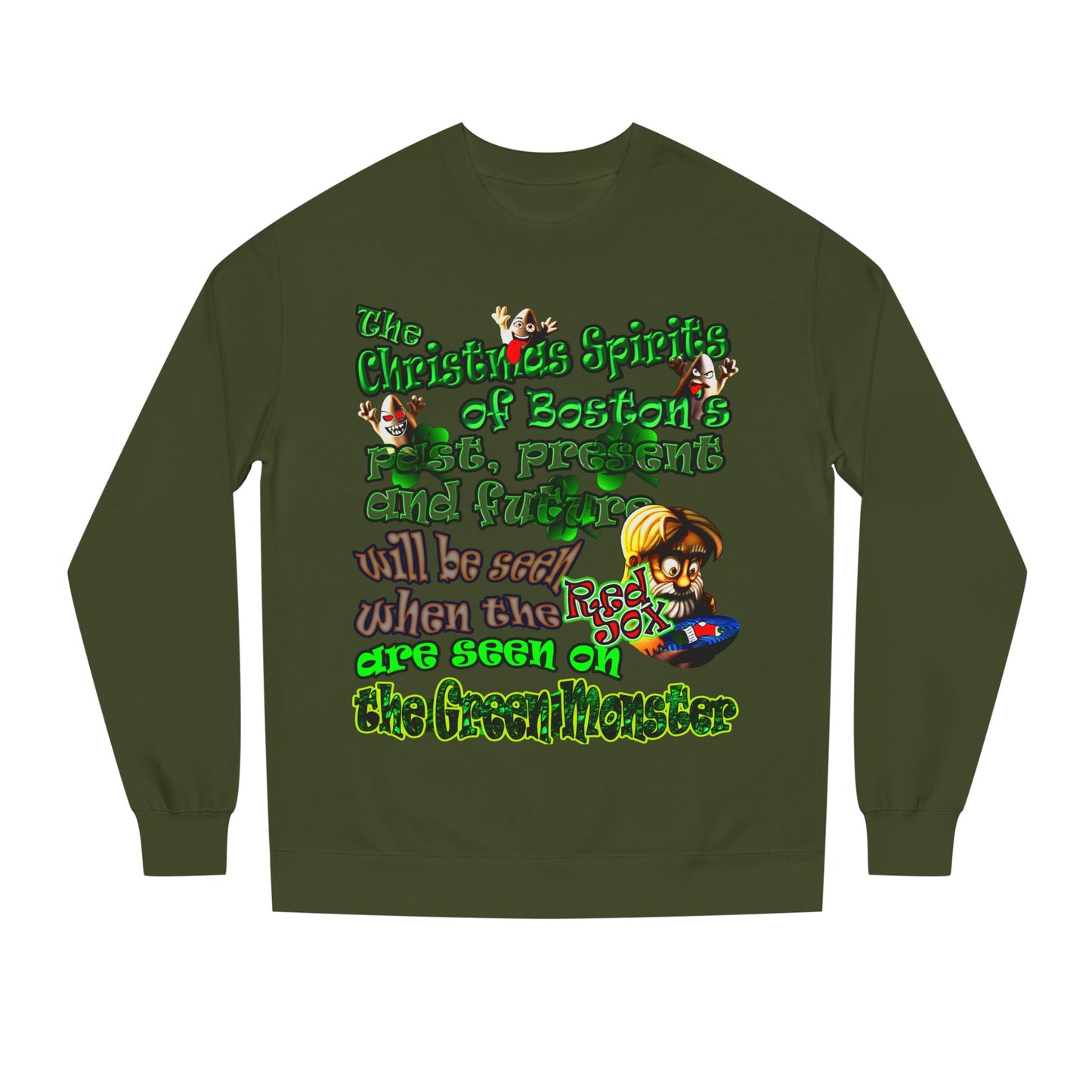 christmas spirits of boston - Unisex Crew Neck Sweatshirt