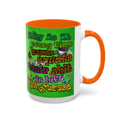 the bum's shit - Accent Mug (green turf)