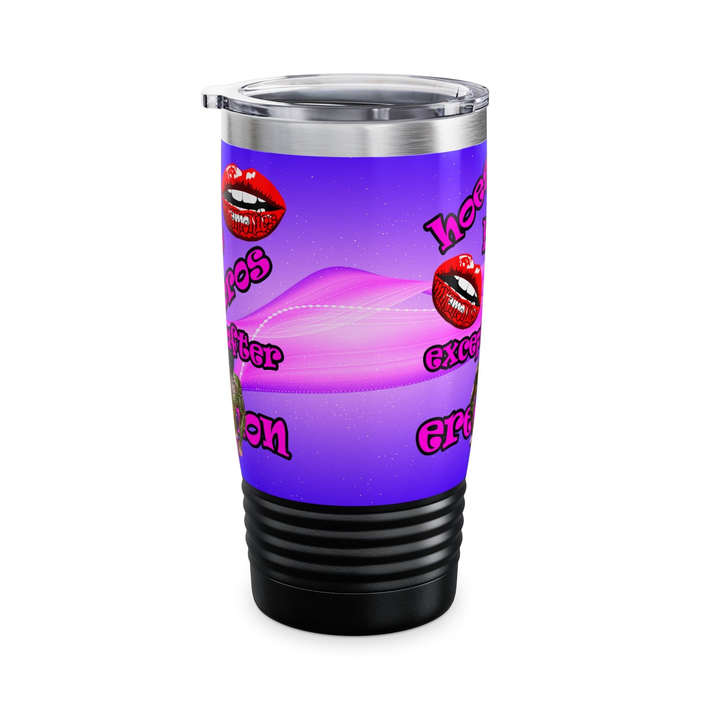 hoes b4 bros - Ringneck Tumbler, 20oz (purple-pink wave)