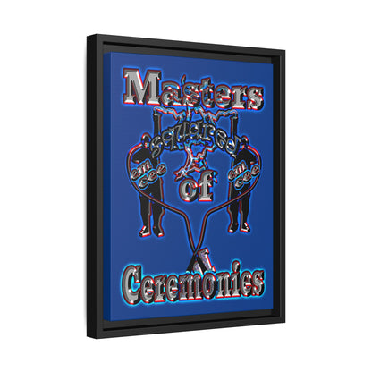 em cee squared - framed canvas art (dark blue)