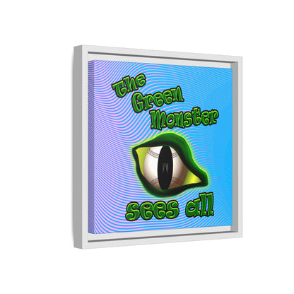 green monster - framed canvas art (light blue-purple wave)