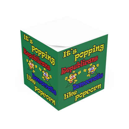 popping like popcorn - note cube (dark green)
