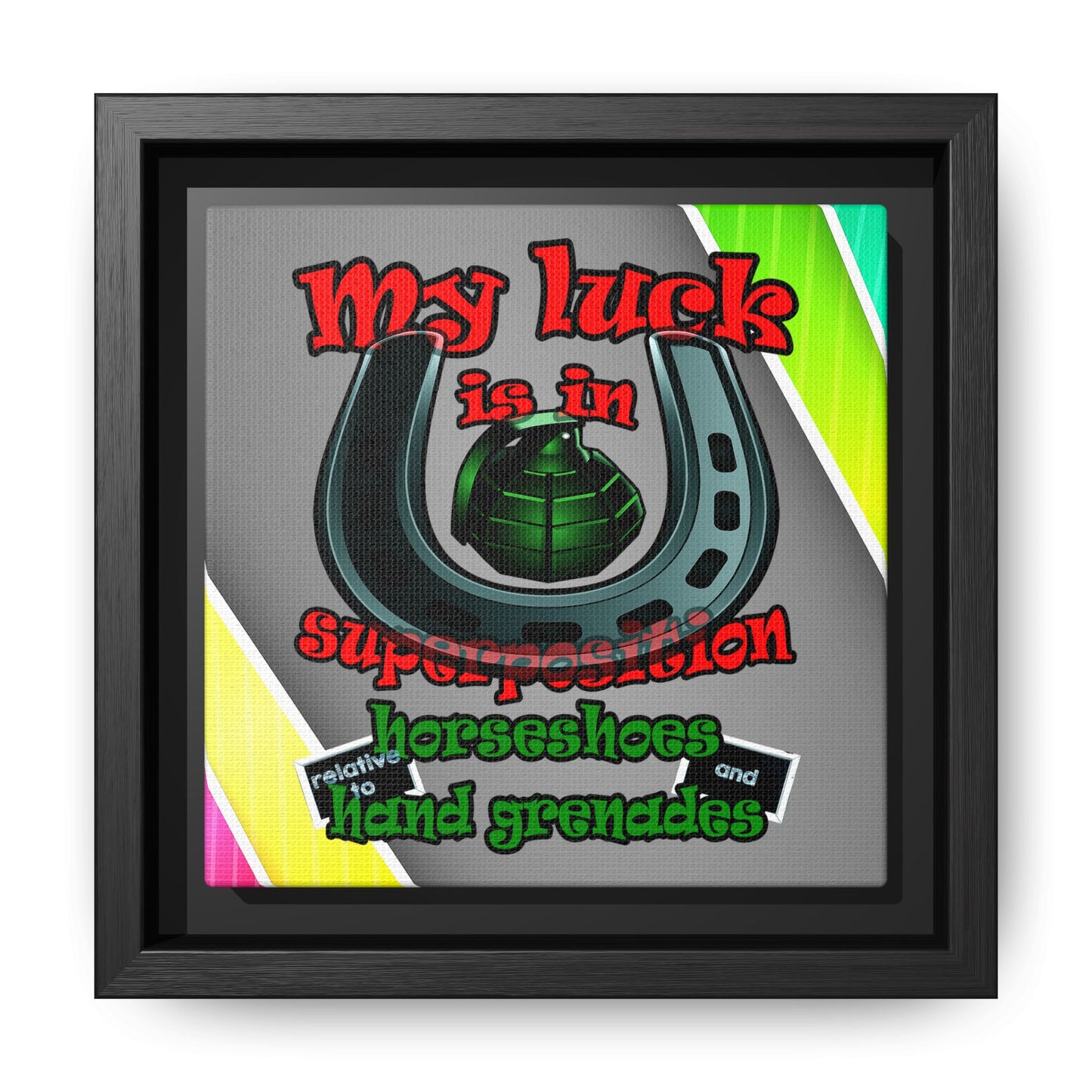 my luck - framed canvas art (rainbow split)