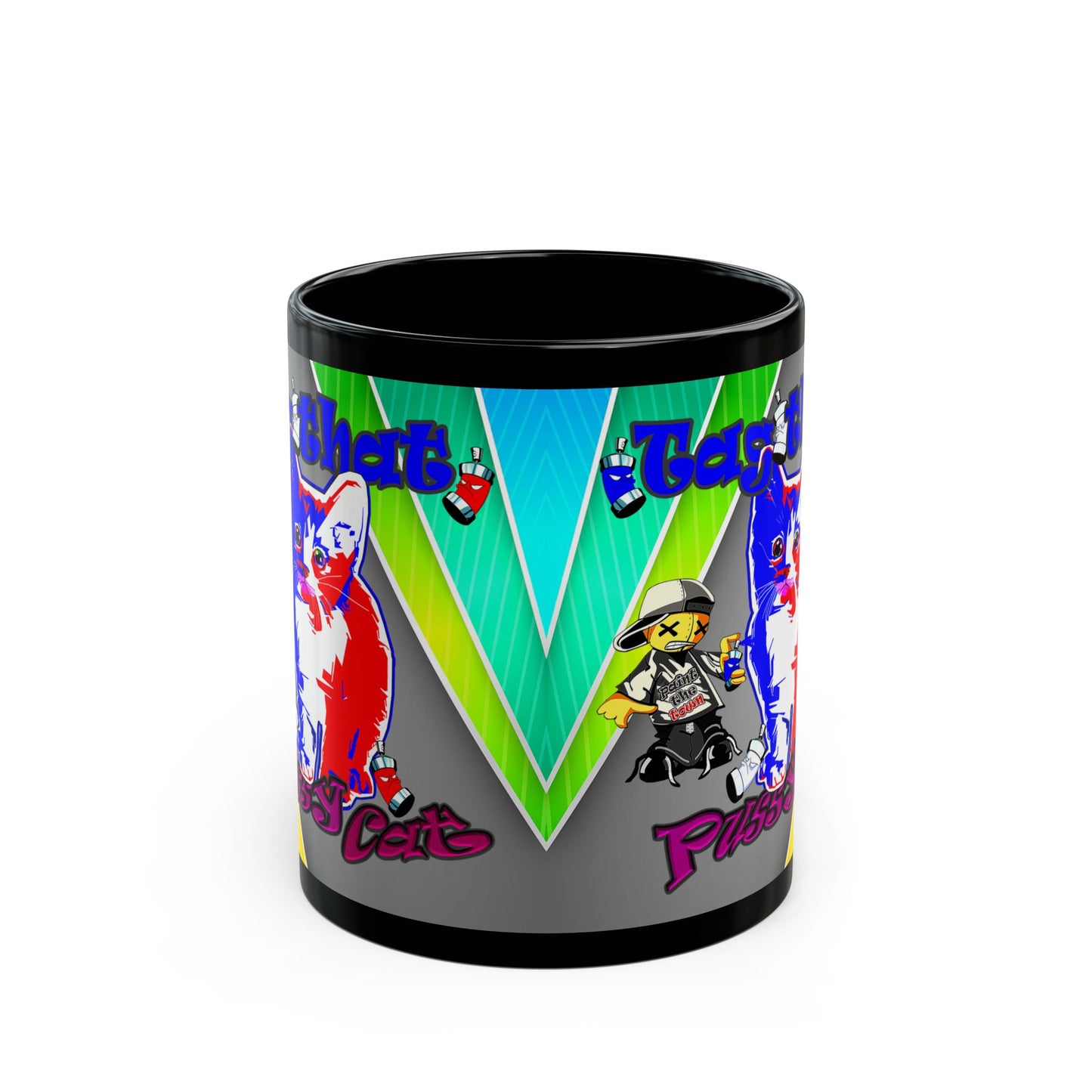 tag that - Black Mug (rainbow split)