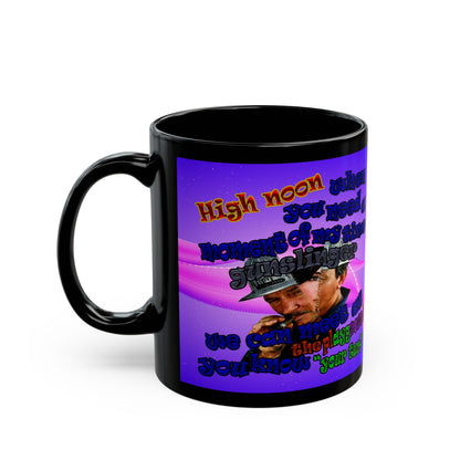 high noon - Black Mug (purple-pink wave)