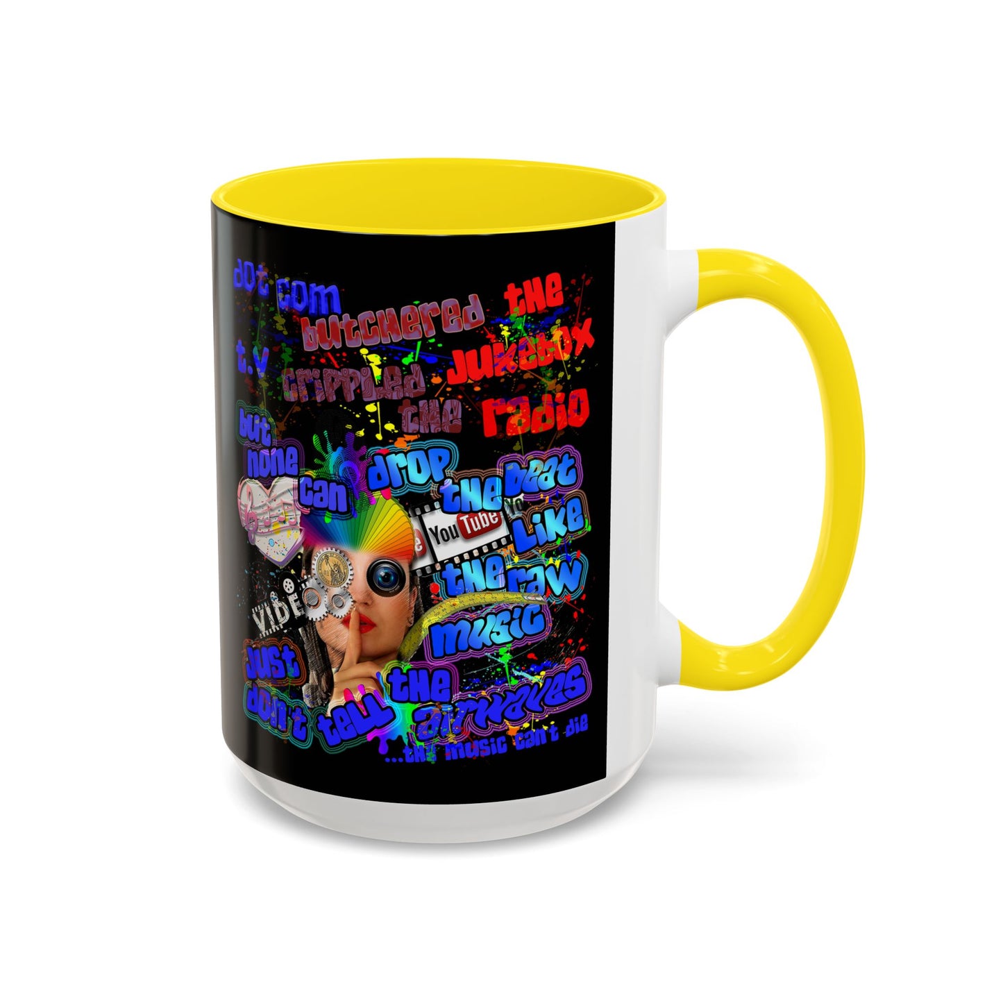 drop the beat - Accent Mug (black)