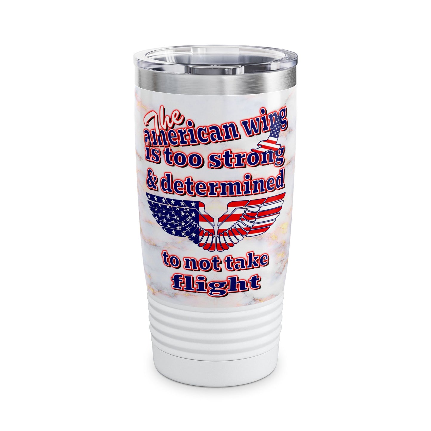 american wing - Ringneck Tumbler, 20oz (white marble)