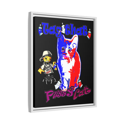 tag that - framed canvas art (black)