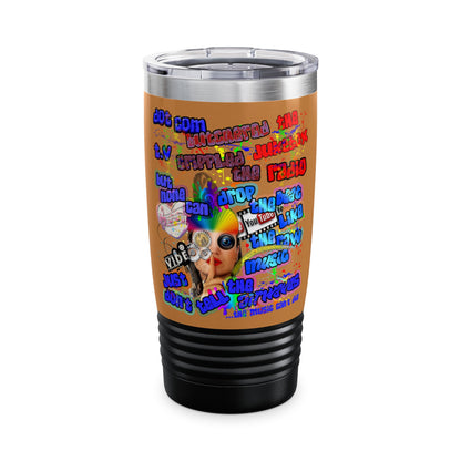 drop the beat - Ringneck Tumbler, 20oz (light brown)