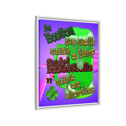 celtics logo - framed canvas art (purple-pink wave)