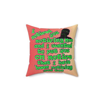 noticed you noticing - Spun Polyester Square Pillow - (yellow-orange wave)