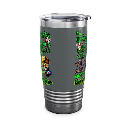 christmas spirits of boston - Ringneck Tumbler, 20oz (dark grey)