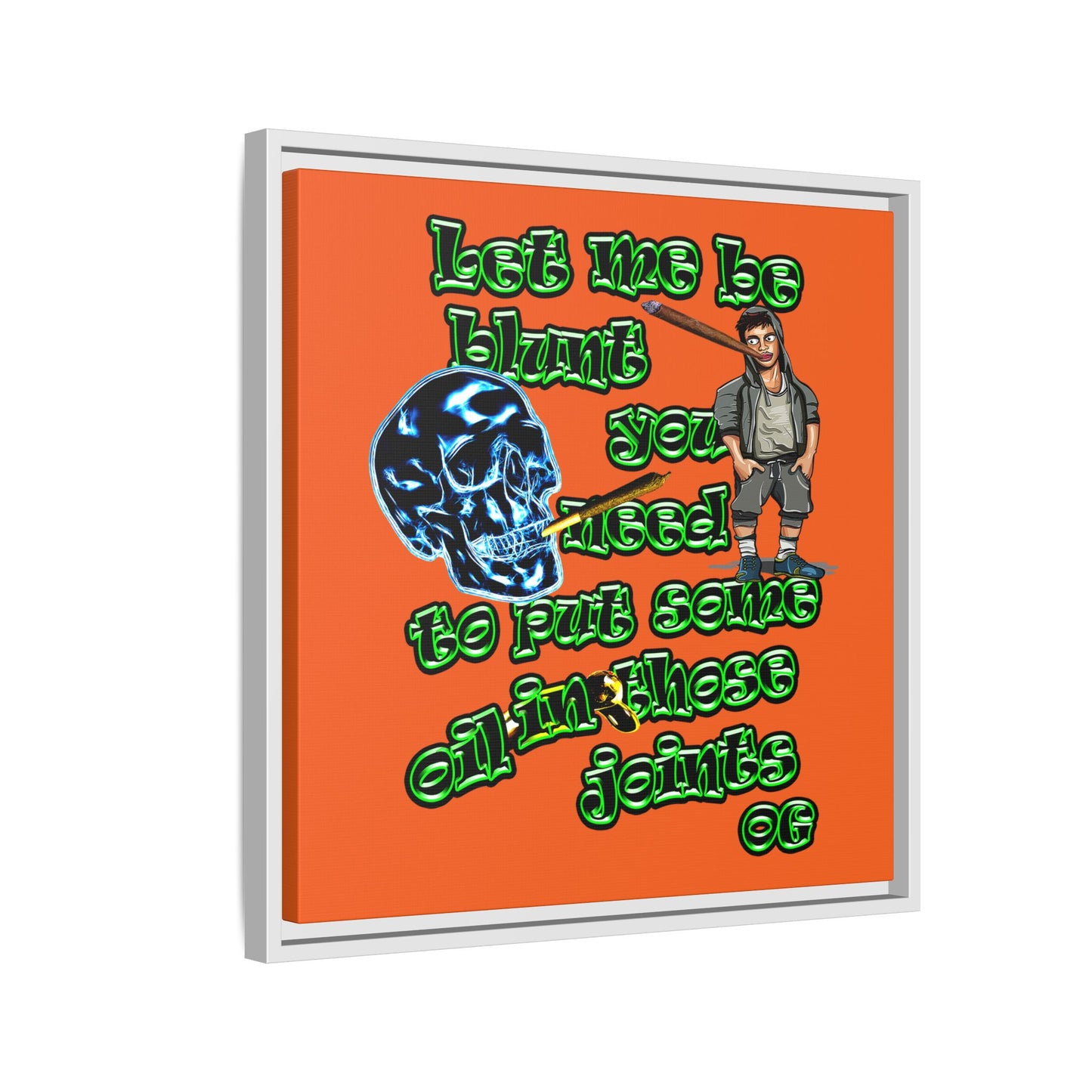 og - framed canvas art (orange)