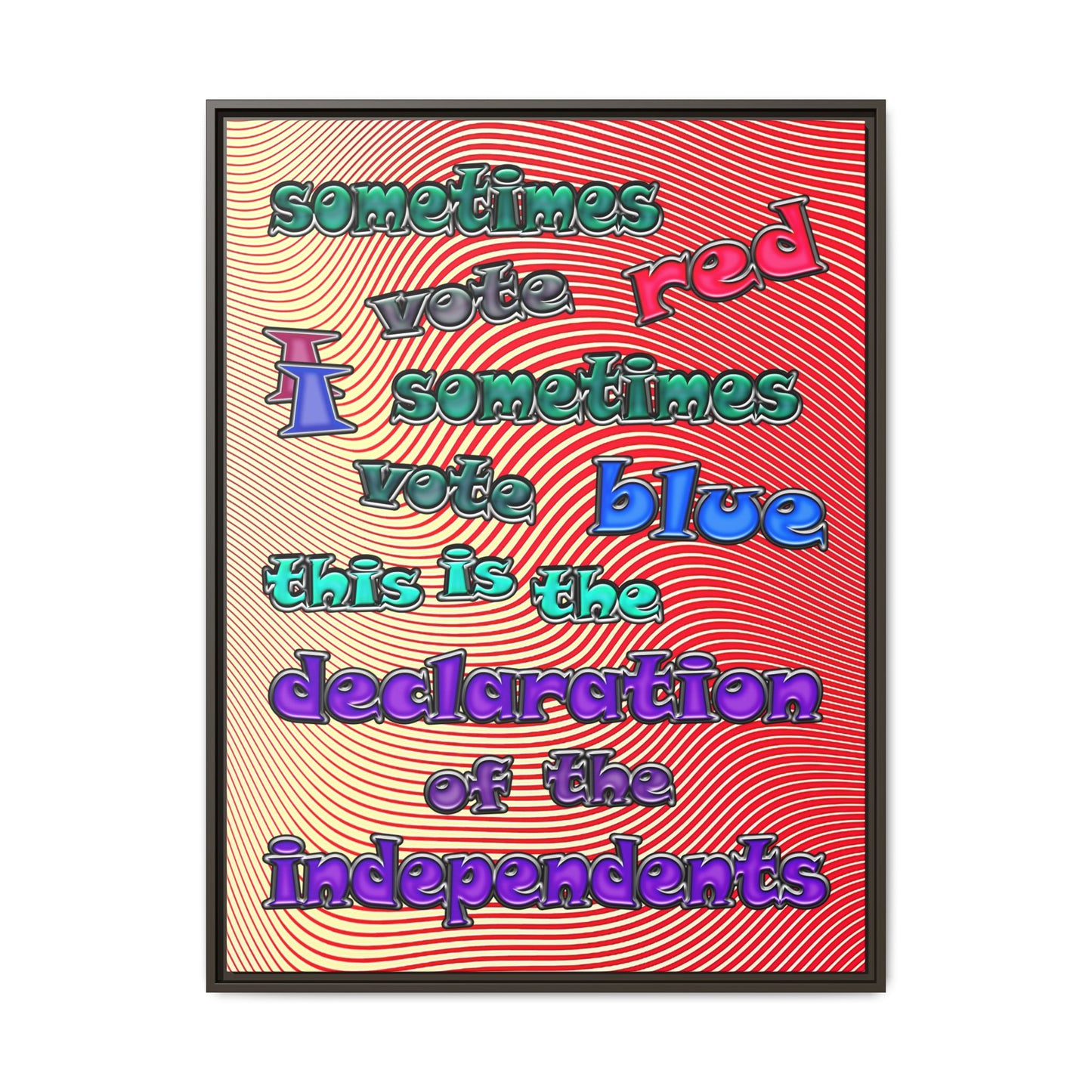 declaration of the independents - framed canvas art (yellow-orange wave)