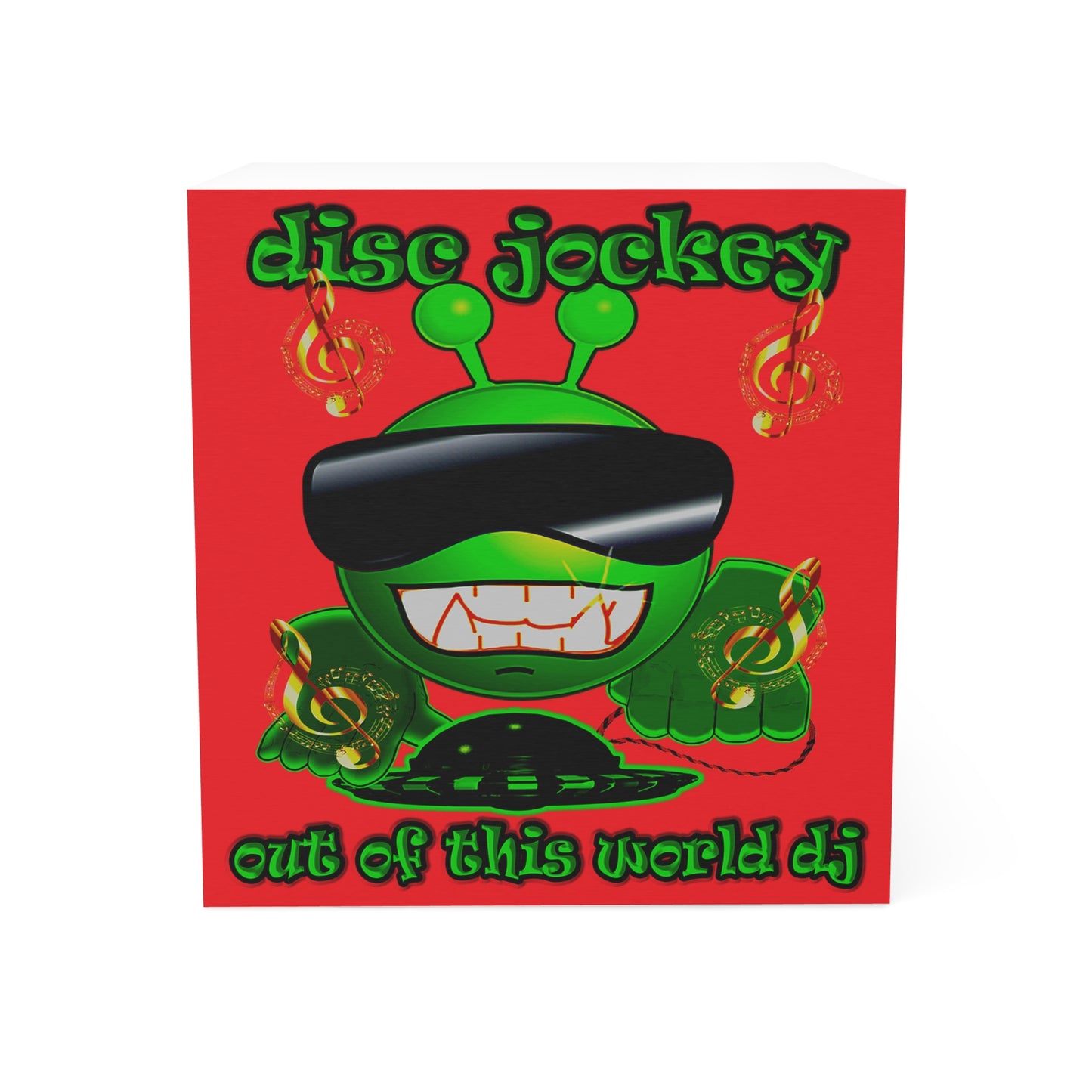 disc jockey - note cube (red)